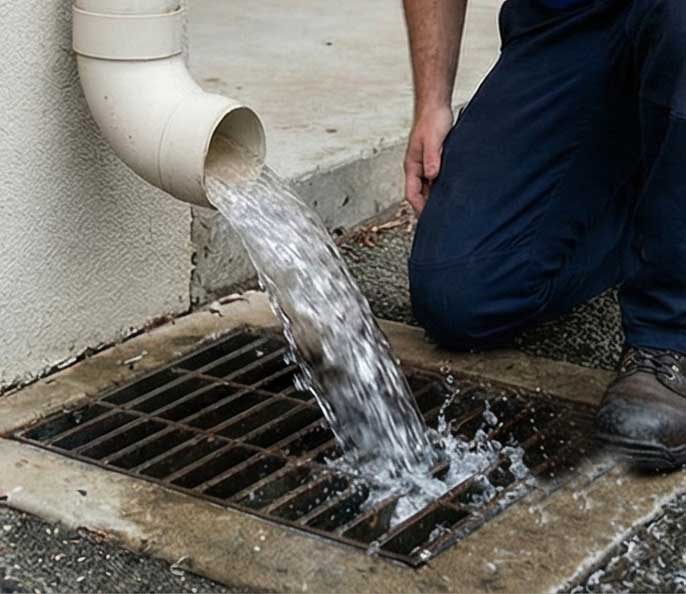 Νερό που τρέχει από λούκι